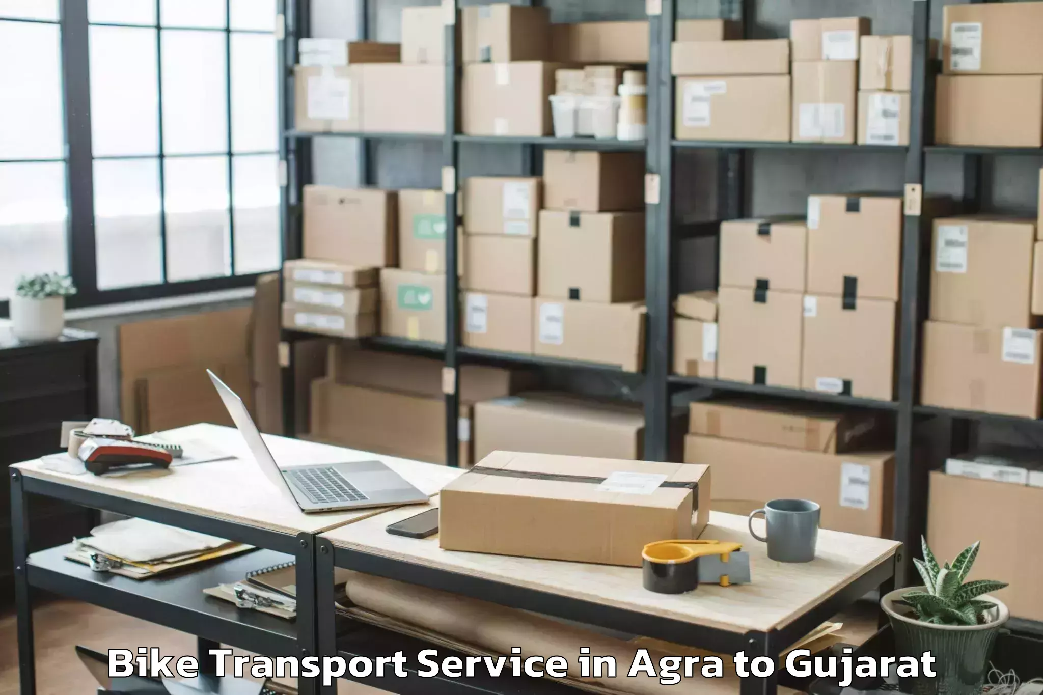 Book Agra to Jambughoda Bike Transport Online